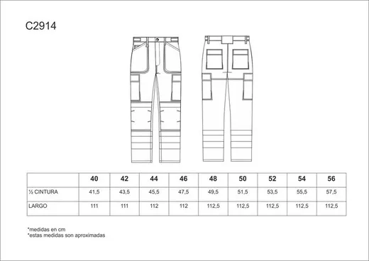 Pantalón multibolsillos alta visibilidad Negro / Naranja