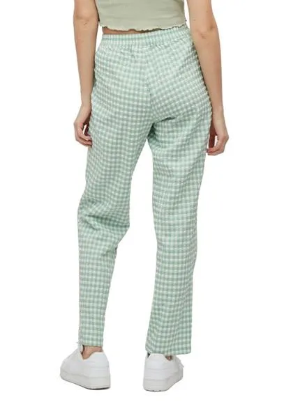 Pantalón Vila Gingsie Cuadros Verde para Mujer