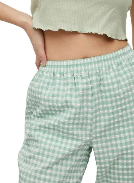 Pantalón Vila Gingsie Cuadros Verde para Mujer