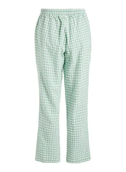 Pantalón Vila Gingsie Cuadros Verde para Mujer