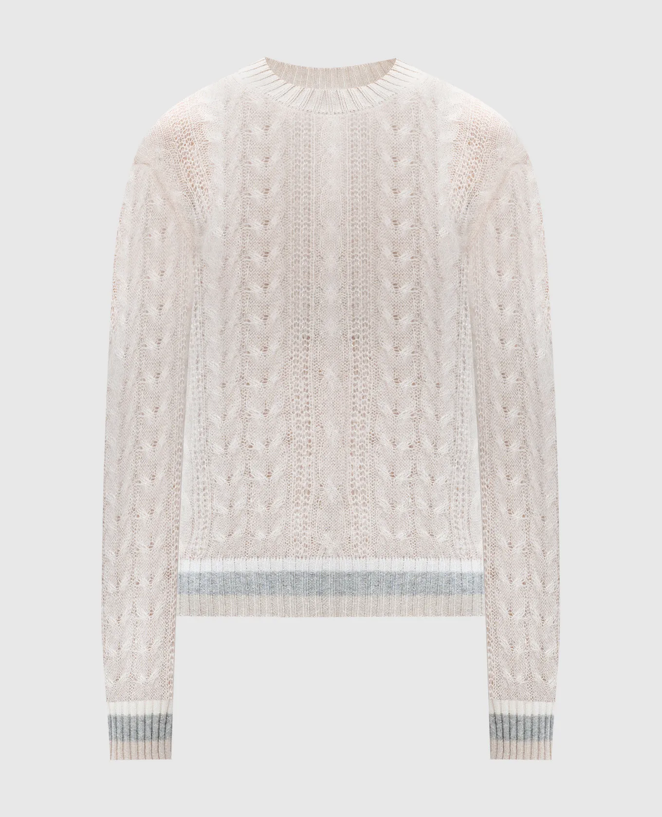 Peserico Beige wool, silk and cashmere jumper with lurex