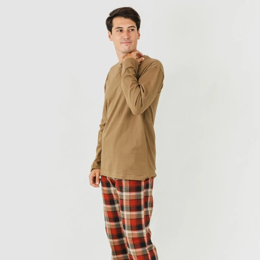 Pijama hombre franela Lucho verde