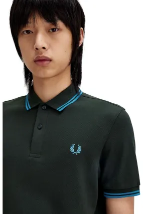 Polo fred perry marino/verde twin tipped shirt