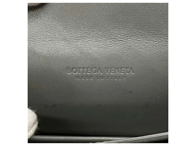 Porta tarjetas de visita Bottega Veneta Intrecciato gris Castaño 