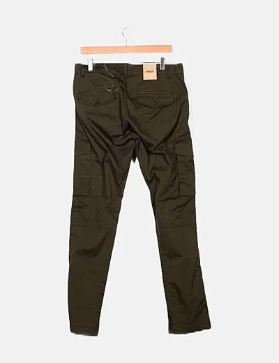 PRODUKT Pantalón kaki cargo