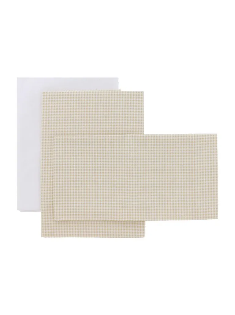 SABANA MOISES/CARRO 3 PCS 80x120x1 CM VICHY10 BEIGE