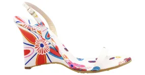 Sandalias Jimmy Choo Slingback Wedge en lona con estampado floral 