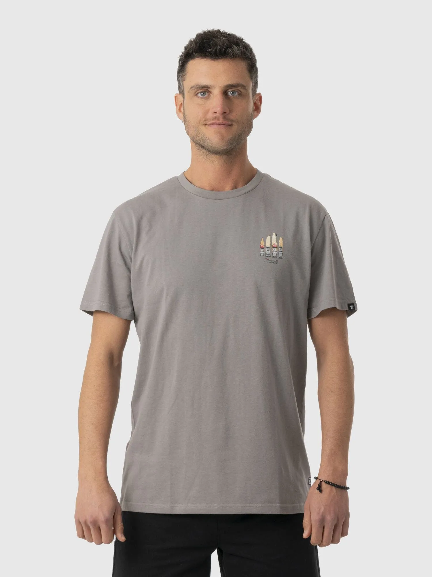 STOKED Polera Stoked Retro Solrac Reciclada Hombre Gris