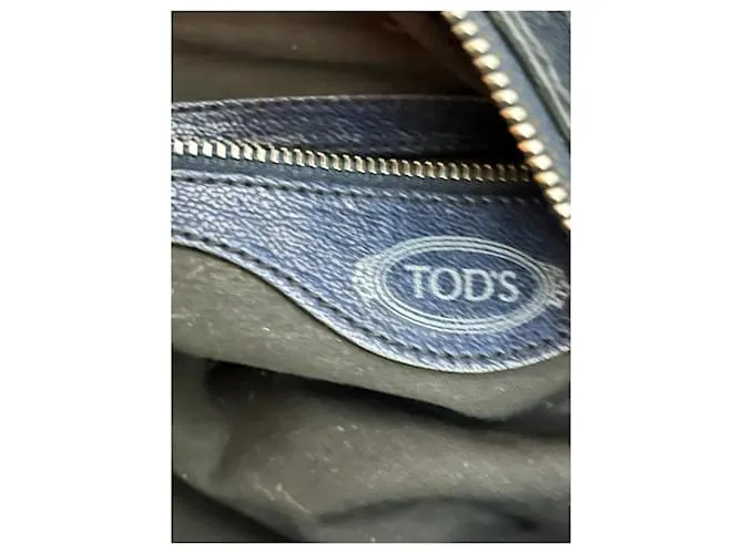 Tod's Saco de cuero con bolsillo frontal con cremallera Azul marino 