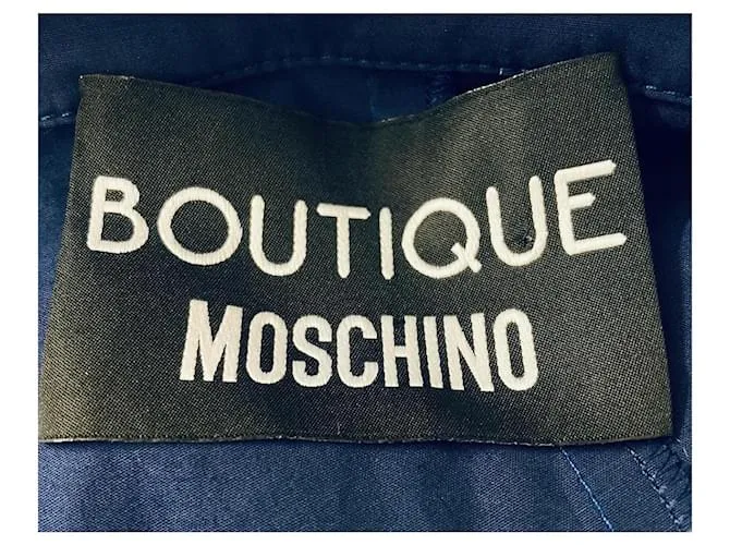 Vestido camisero azul marino con lazo en la cintura de Boutique Moschino 