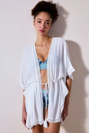 Vestido tipo kimono blanco