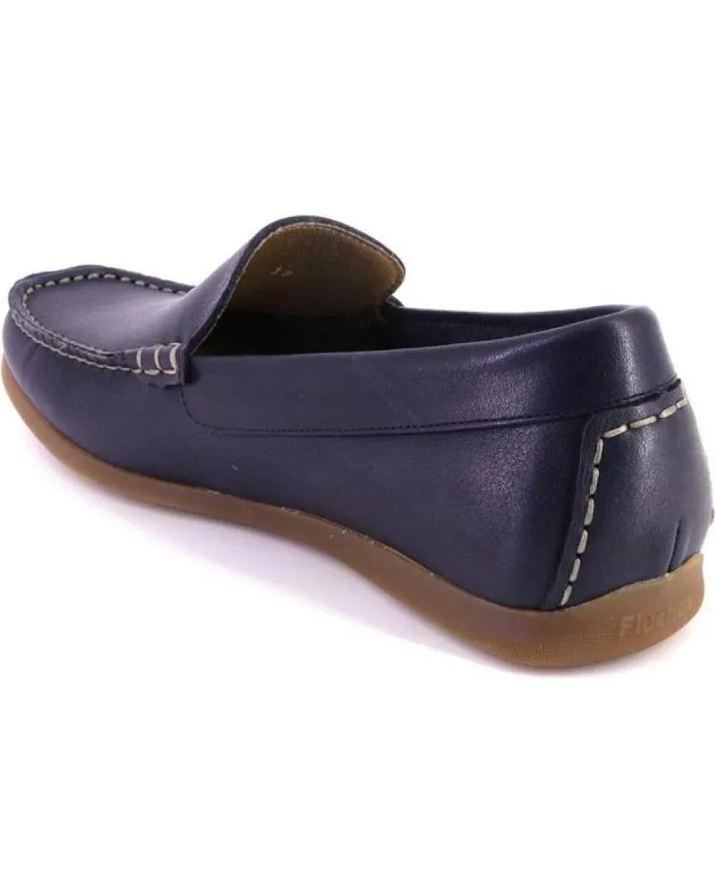 Zapatos FLUCHOS  de Hombre F1729 MOCASINES DE HOMBRE PIEL  AZUL MARINO