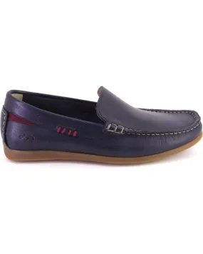 Zapatos FLUCHOS  de Hombre F1729 MOCASINES DE HOMBRE PIEL  AZUL MARINO