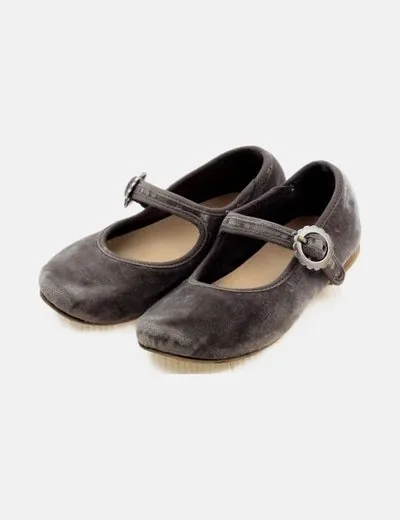 Zara Bailarina gris terciopelo
