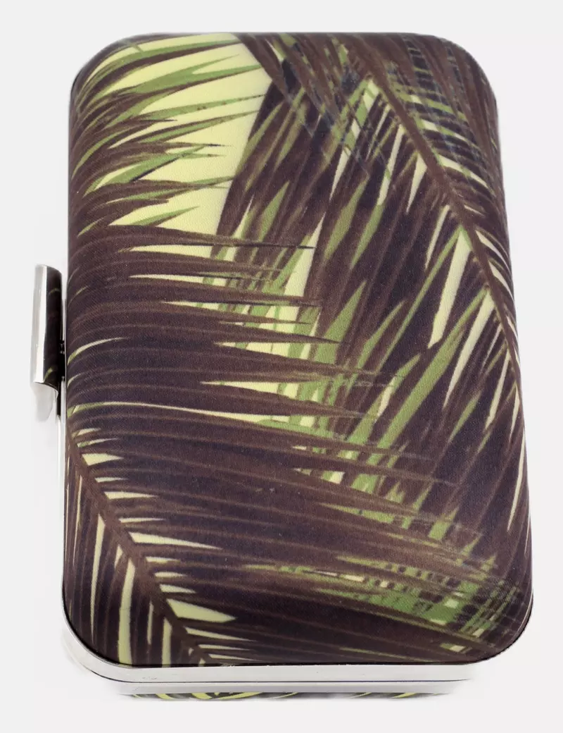 Zara Clutch verde estampado