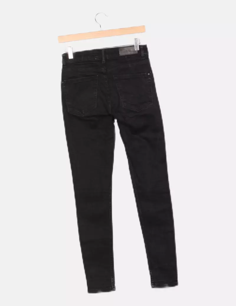 Zara Pantalón denim negro skinny