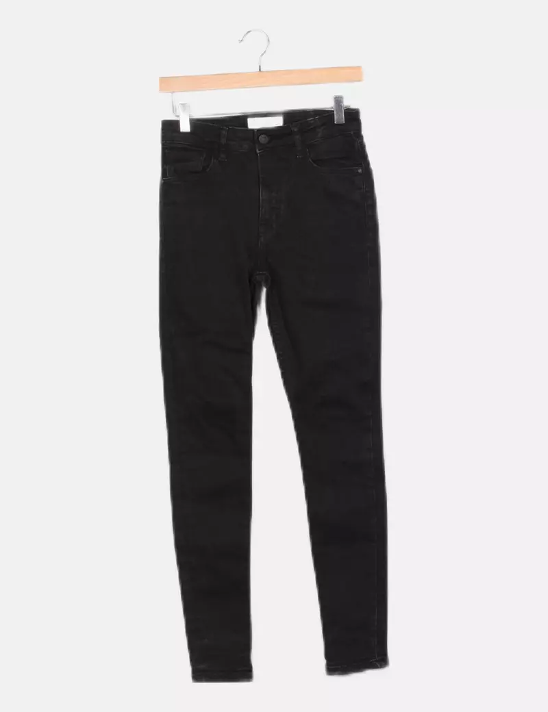 Zara Pantalón denim negro skinny